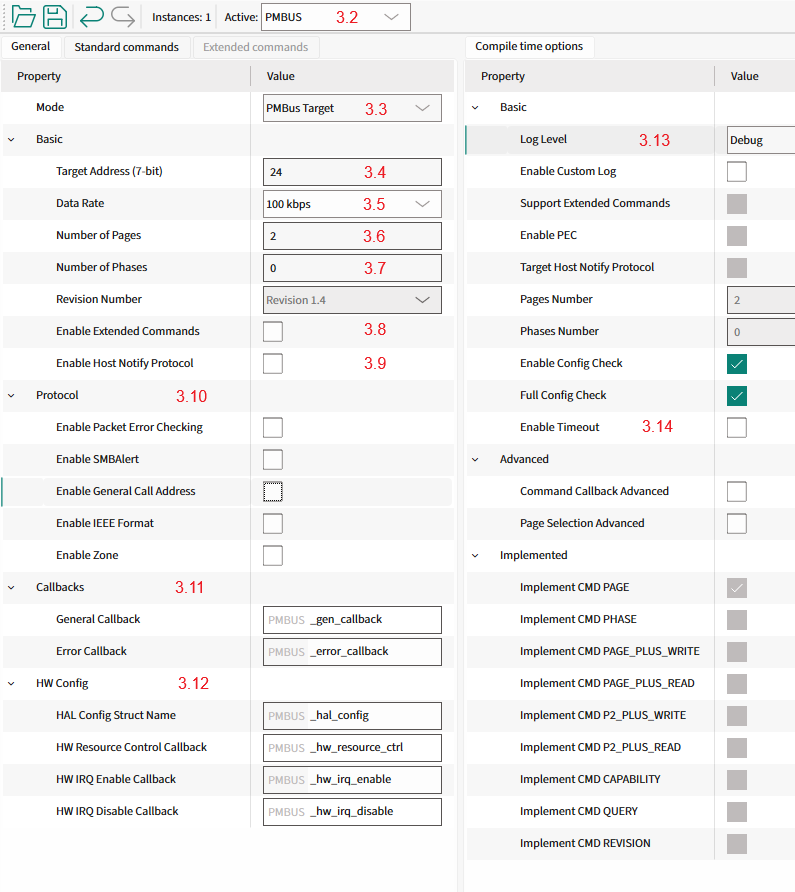 Target Instance Configuration